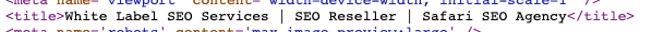 Safari Digital title tag in the page source