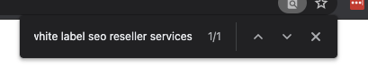 Page source search for white label seo reseller services returning one match
