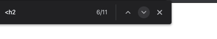 Page source search showing the matching h2 is the sixth of eleven