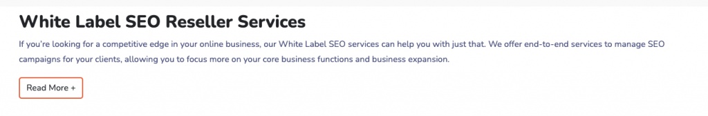 White Label SEO Reseller Services section on the Technical Content Links page