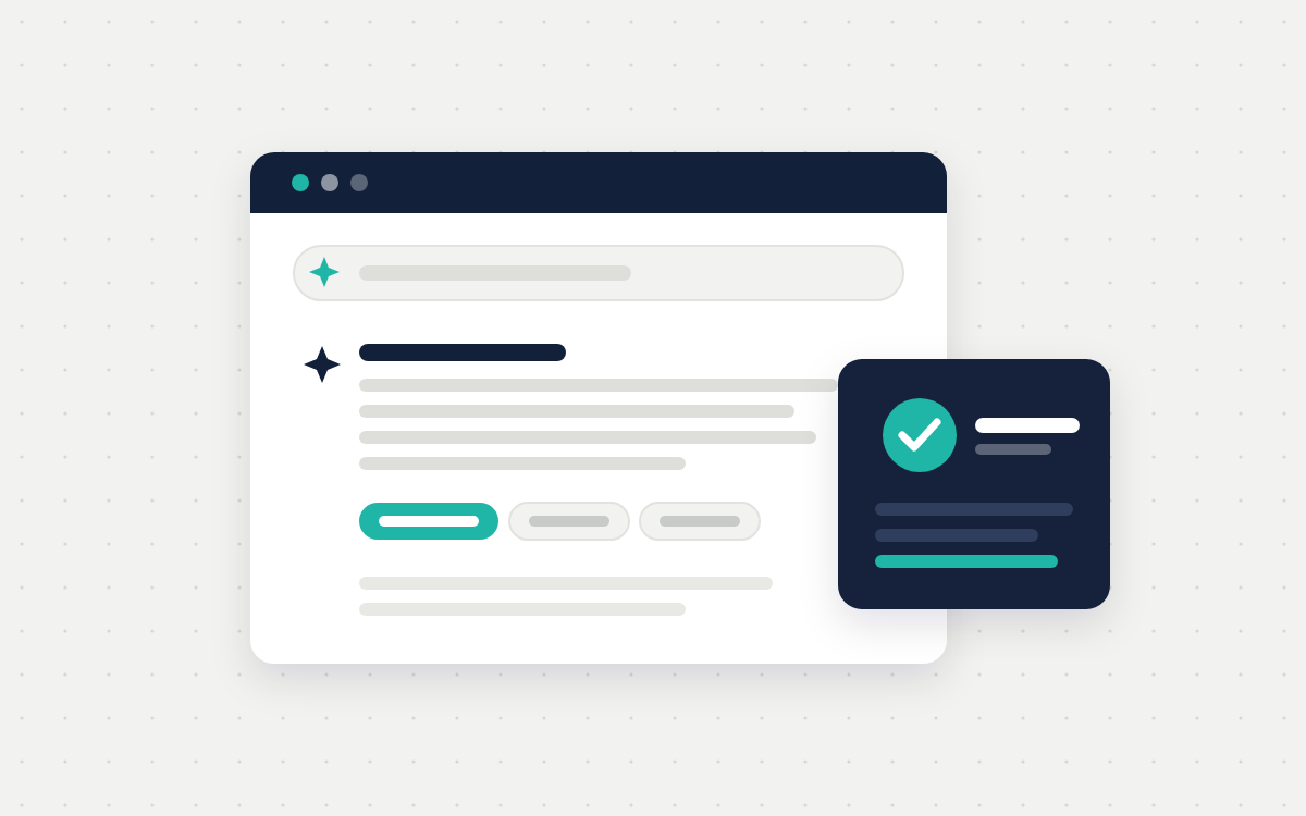 Illustration of an AI search answer citing a client website as a source
